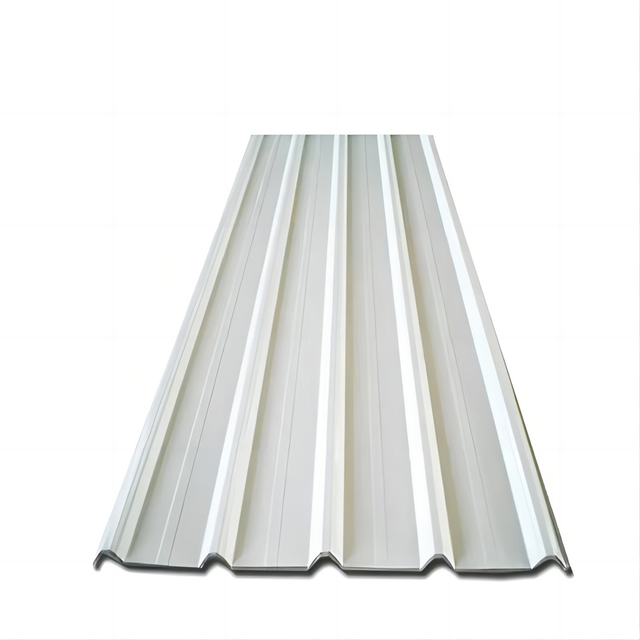Teja de aluminio corrugado recubierta de color blanco