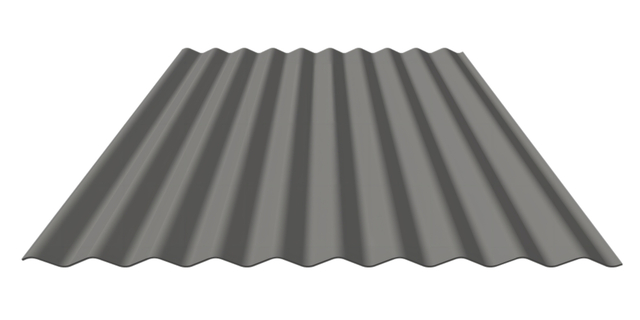 Telha de alumínio corrugado revestido de cor cinza escuro