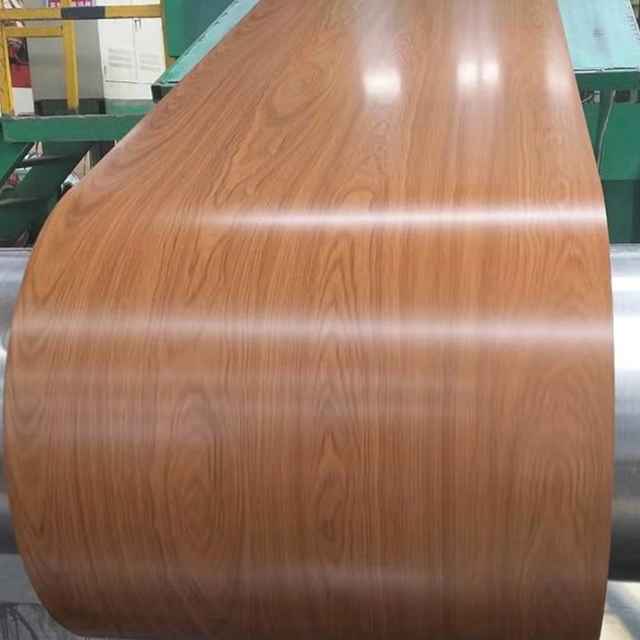 Alloy 3003 H24 Wood Designed Pattern Coating Aluminum Coil 24Ga X 48Inch Prepainted Aluminum Sheet For Building Facades