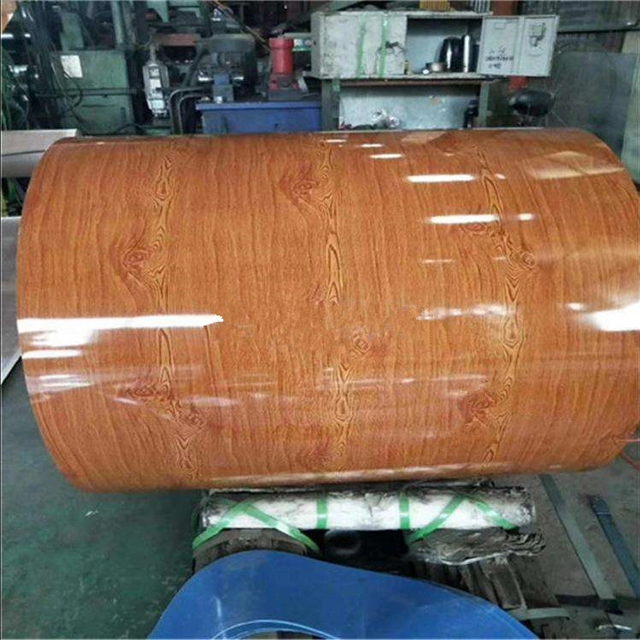 Alloy 3003 H24 Wood Designed Pattern Coating Aluminum Coil 24Ga X 48Inch Prepainted Aluminum Sheet For Building Facades