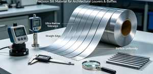  Ultraschmal tolerierter beschichteter Aluminiumstreifen | Pr&auml;zisionsschlitzmaterial f&uuml;r architektonische Lamellen und Leitbleche 