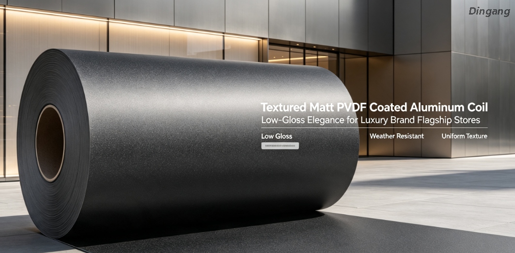 Textured Matt PVDF Coated Aluminum Coil | Low-Gloss Elegance for Luxury Brand Flagship Stores 