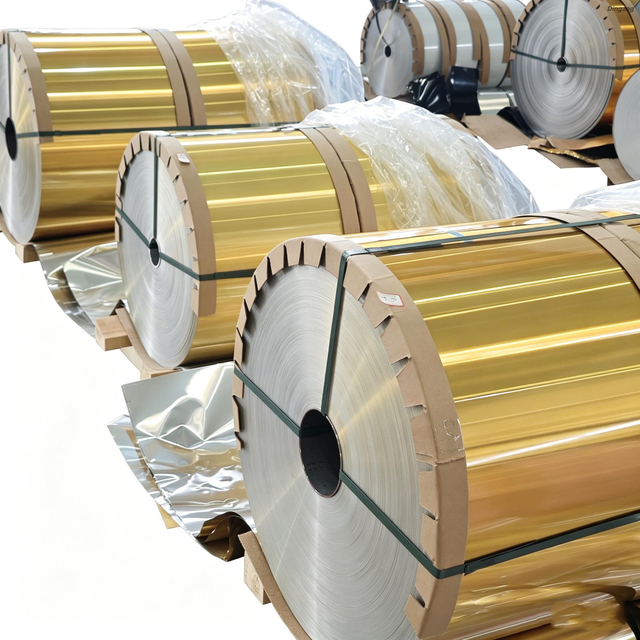 Lakeret aluminiumsfolie 0,14 mm tykkelse 495 mm bred til Produce 300 gauge aluminium to-go container 