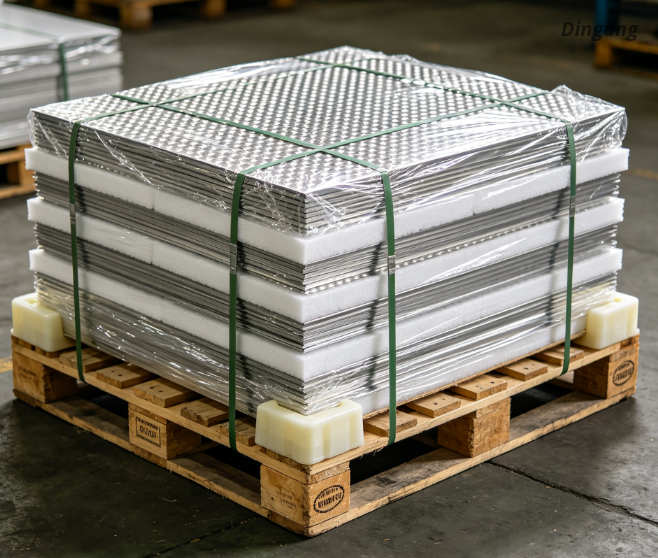 Stucco Diamond Embossed Aluminum Sheet Anti-slip Orange Peel Pattern Embossed Aluminium Plate for Refrigerator Insulation Floor