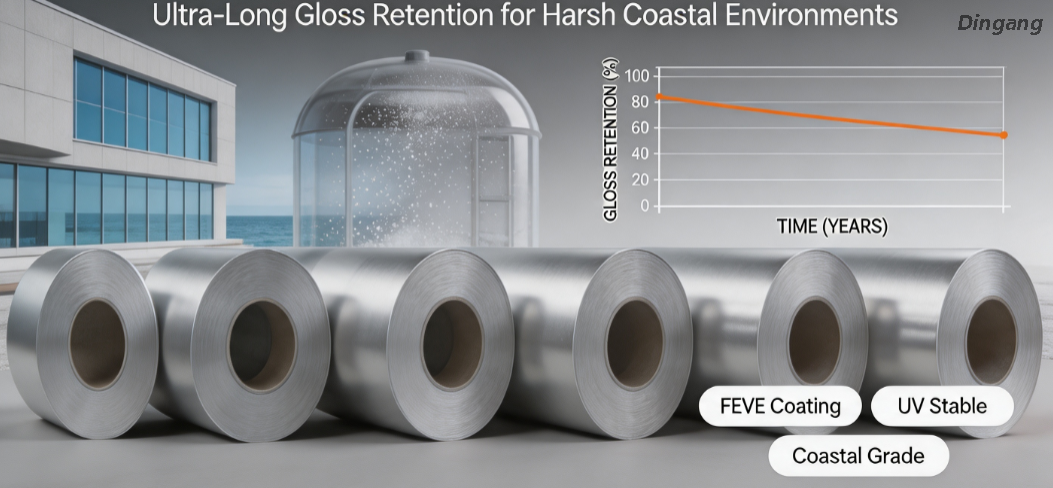  FEVE Fluoropolymer Coated Aluminum Coil | Ultra-Long Gloss Retention for Harsh Coastal Environments 