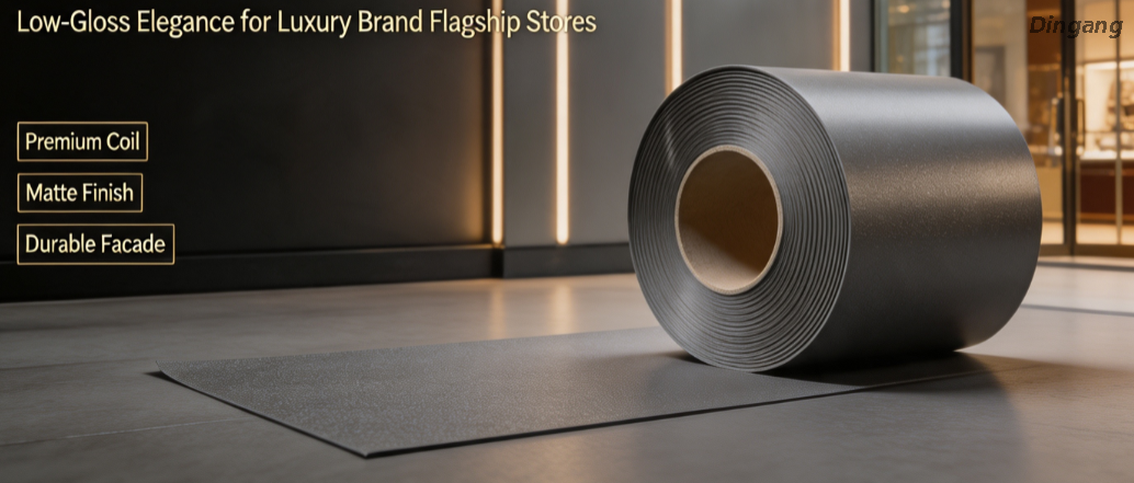 Textured Matt PVDF Coated Aluminum Coil | Low-Gloss Elegance for Luxury Brand Flagship Stores 