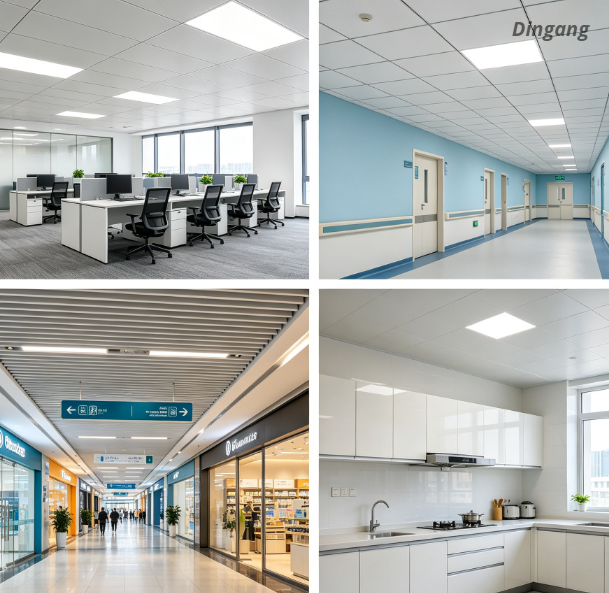 Aluminum Ceiling Panel Clip-in Square Aluminum Ceiling Tile for Office Mall Hospital Kitchen Decoration