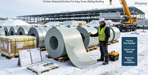  Swaar sneeuvrag Gekwalifiseerde voorafverfde aluminiumspoel| Wrywing-verminderde oppervlak vir maklike sneeu-gly dakbedekking 