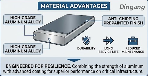Gravel-Impact Resistant Prepainted Aluminum Coil | Anti-Chipping Finish for Low-Level Highway Barriers