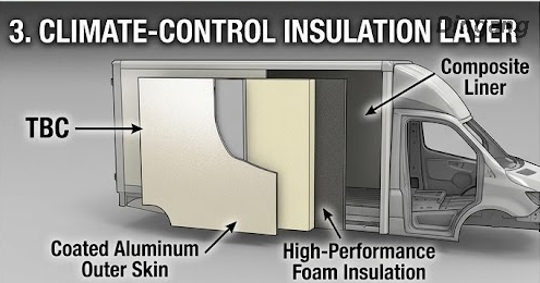 Thermal-Barrier Coated Aluminum Coil Climate-Control Substrate for Autonomous Delivery Vehicle Bodies